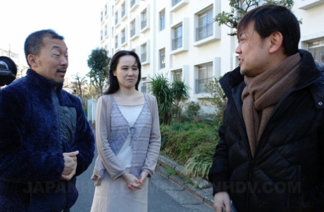 Small titted Japanese wife Junko Nishimura gets her twat toyed and penetrated